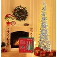 thumbnail image 3 of Árbol de Navidad HMASYO Tinsel de 1,5 m con 50 luces LED y lentejuelas, 3 of 7