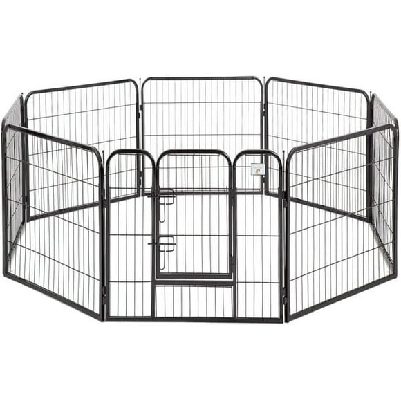 BestPet Pet Playpen 8 Panel Indoor Outdoor Folding Metal Protable Puppy Exercise Pen Dog Fence,40"