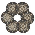 thumbnail image 2 of Haosy Set of 6 Drink Woven Coaster with Holder Heat Resistant Non-Slip Bar Coasters 4 Inches Snowflake Of Glod Feathers, 2 of 7