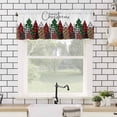 thumbnail image 4 of Merry Christmas Valances for Windows Green Red Plaid Buffalo Xmas Tree Rod Pocket Curtain Valance Window Treatment Short Curtains for Kitchen Living Room, 58"x16", 4 of 5