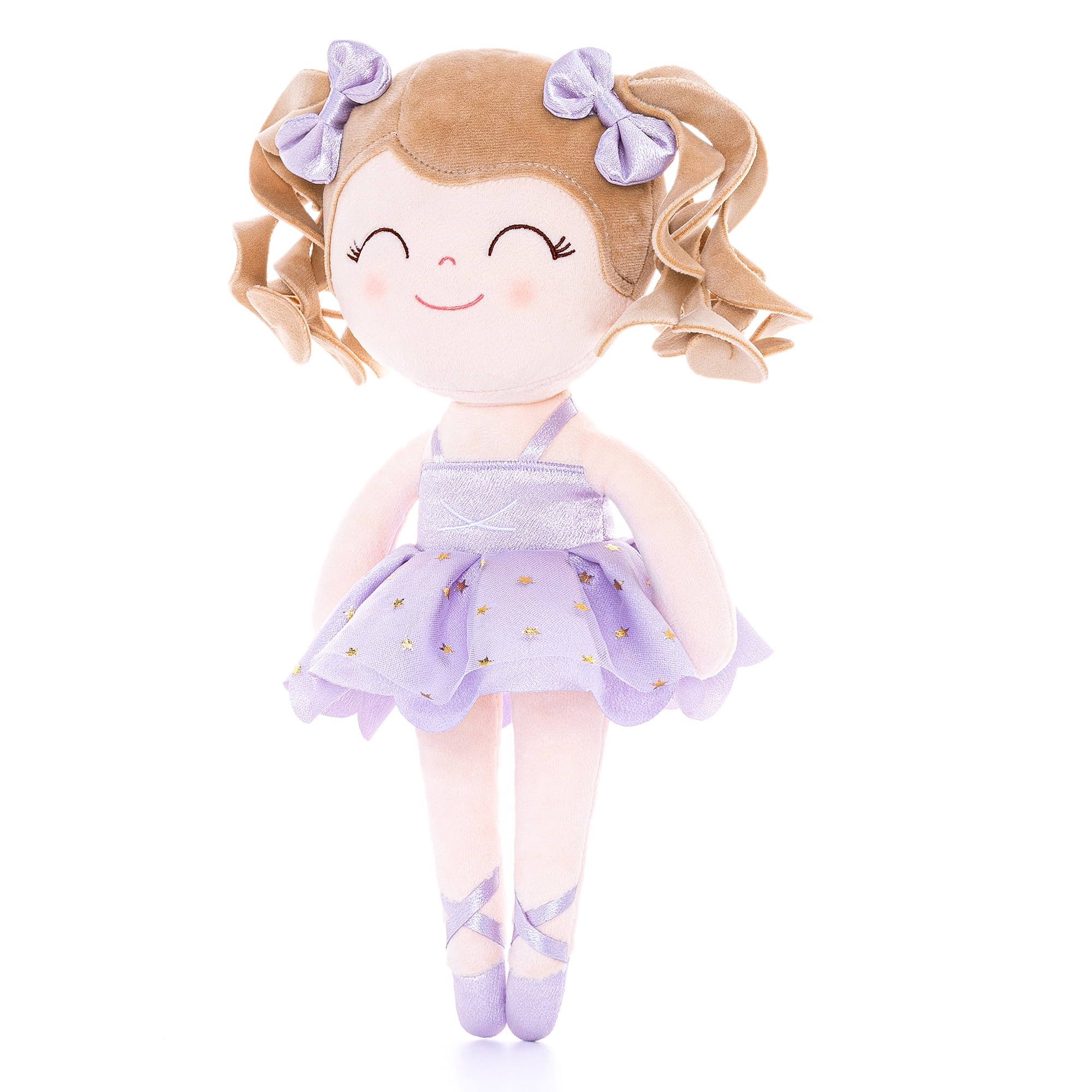 Gloveleya Baby Girl Gifts Plush Dolls Toddler Stuffed Doll Soft Girls Toy Ballerina Lavender 13 Inches with Gift Box