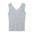 thumbnail image 6 of HA-EMORE Womens Sleeveless V Neck Sweaters Vest Summer Casual Knit Pullover Tank Tops Summer Cami Shirt Holiday Party T-Shirts Tops, 6 of 7