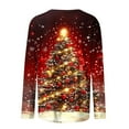 thumbnail image 5 of Ounisa Long Sleeve Womens Tops Casual Loose Fit Crewneck T Shirts Solid Lightweight Length Tunic Tops Christmas Tree Lights Christmas Gifts Elk Sequin Graphic Pullover, 5 of 5