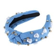 thumbnail image 4 of Unique Bargains 1 Pc Headband Knotted Hair Accessories for Women Blue, 4 of 5