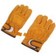 thumbnail image 3 of Guantes resistentes al calor de piel de becerro, poliéster, protección para las manos, para barbacoa, parrilla, horno, guantes cortos, amarillos, 3 of 14