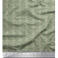 thumbnail image 1 of Soimoi Green polyester Crepe Fabric Filigree Damask Print Sewing Fabric Yard 42 Inch Wide, 1 of 3