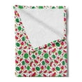thumbnail image 2 of Fruit Soft Flannel Fleece Blanket, Pattern of Summer Themed Full and Half Watermelons Slices and Kernel's, Cozy Plush for Indoor and Outdoor Use, 50" x 60", White Hot Pink and Green, by Ambesonne, 2 of 5