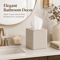 thumbnail image 6 of ABCISI Tissue Box Cover, Decorative Linen Square Tissue Holder with Rose Gold Trim, Modern Cube Tissue Box Holder for Bathroom, Bedroom, Office, Living Room, Beige, 6 of 6