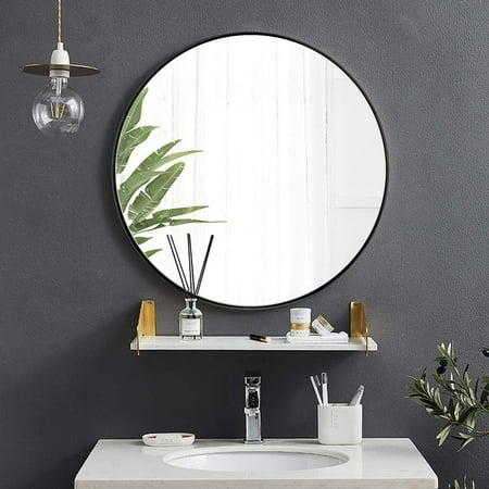 Bathroom Wall Mounted Round Mirror 27, Circle Hanging Vanity Mirror
