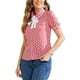 thumbnail image 4 of BLUSA DE LUNARES PARA MUJER INSPIRE CHIC CON CUELLO PETER PAN Y LAZO EN LA MANGA CORTA TIPO VINTAGE TALLA XS ROSA, 4 of 6