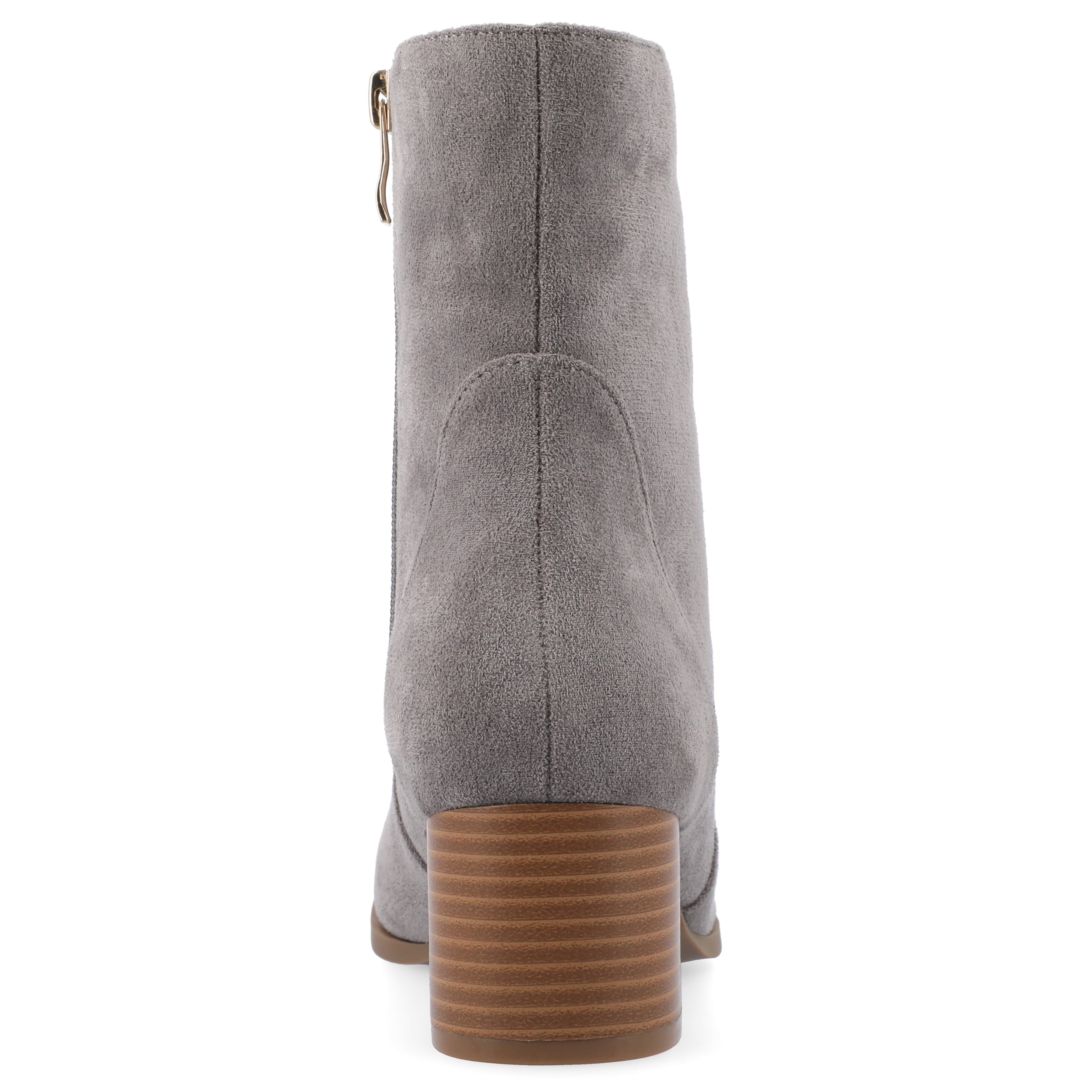 Journee Womens Hayven Stacked Block Heel Almond Toe Booties, Widths Available