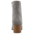 thumbnail image 4 of Journee Womens Hayven Stacked Block Heel Almond Toe Booties, Widths Available, 4 of 10