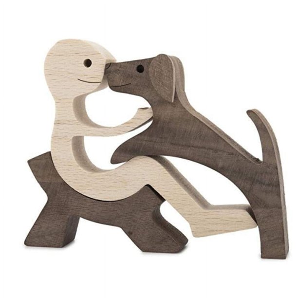 Nuevos juguetes creativos para la familia de cachorros, adornos decorativos de madera, artesanías escandinavas para el hogar, regalo, accesorios de decoración del hogar