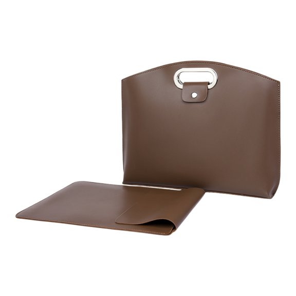 2 Piece Laptop Tote Bag for 14 16 Inch Laptop Protective Work Bag PU Coffee
