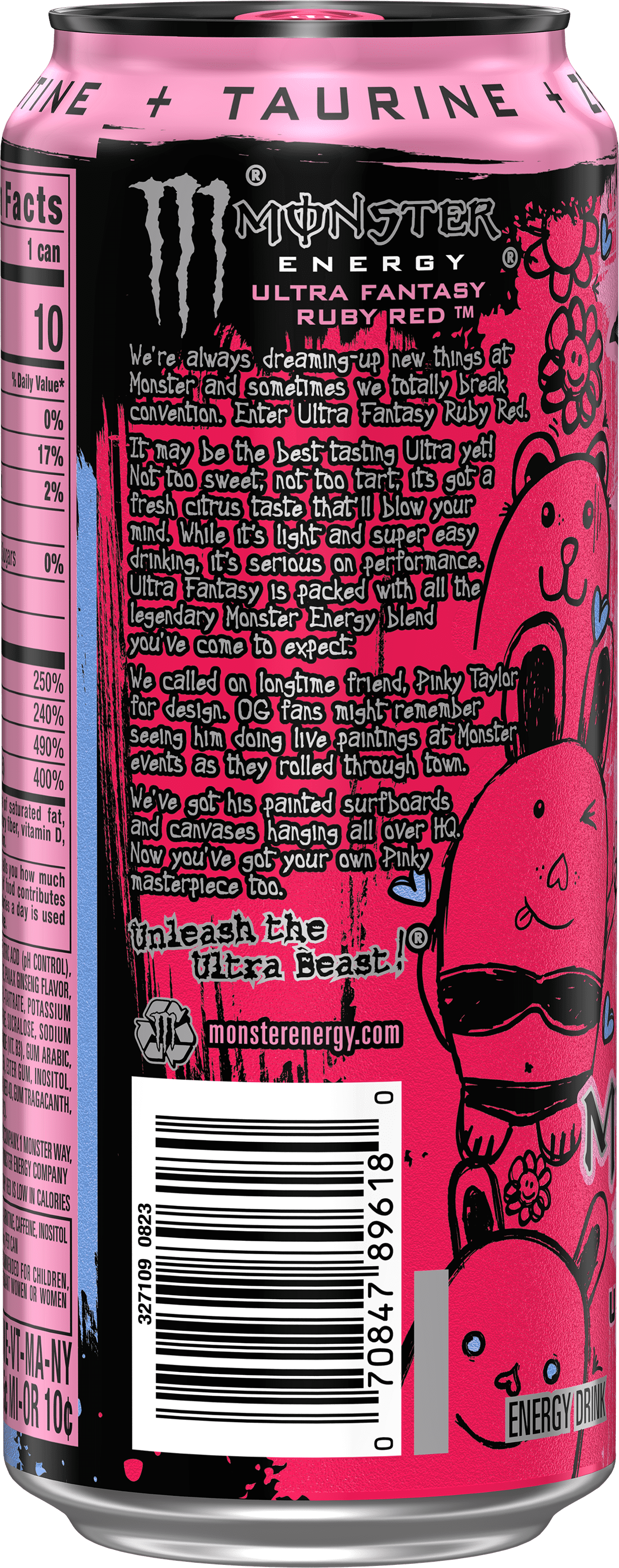 Monster Energy Drink, Ultra Fantasy Ruby Red, Zero Sugar, 16