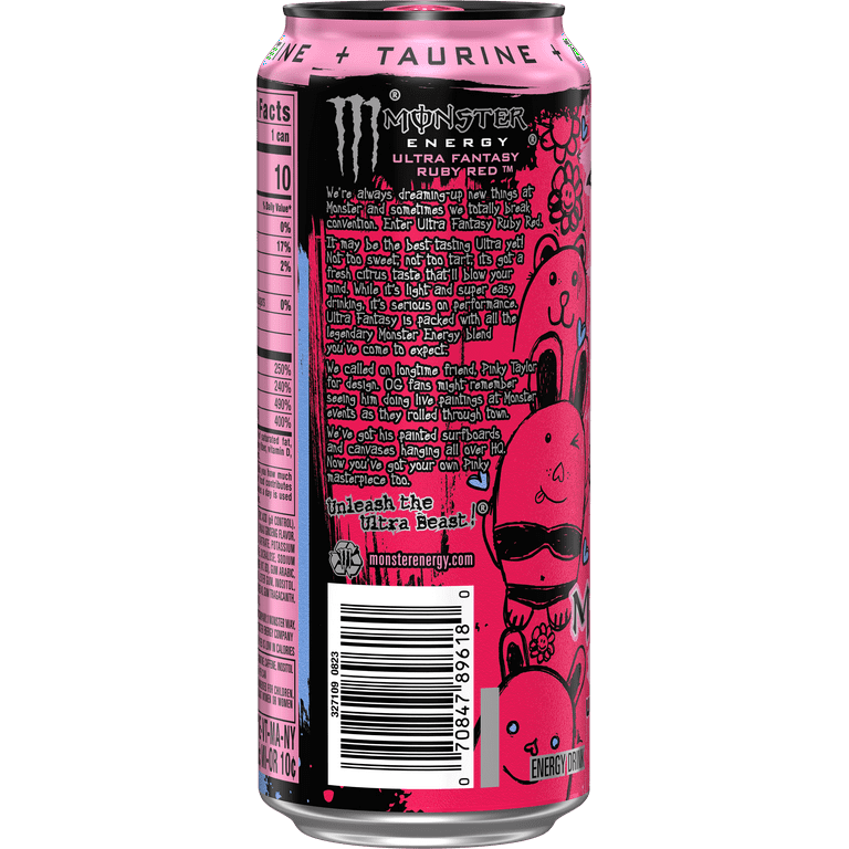 Monster Energy Drink, Ultra Fantasy Ruby Red, Zero Sugar, 16