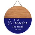 thumbnail image 1 of Custom Last Name Sign, Personalized Family Name Sign, Last Name Door Hanger, Welcome Sign, Front Door Decor, Housewarming Gift, Circle Wood Sign 12", 1 of 4