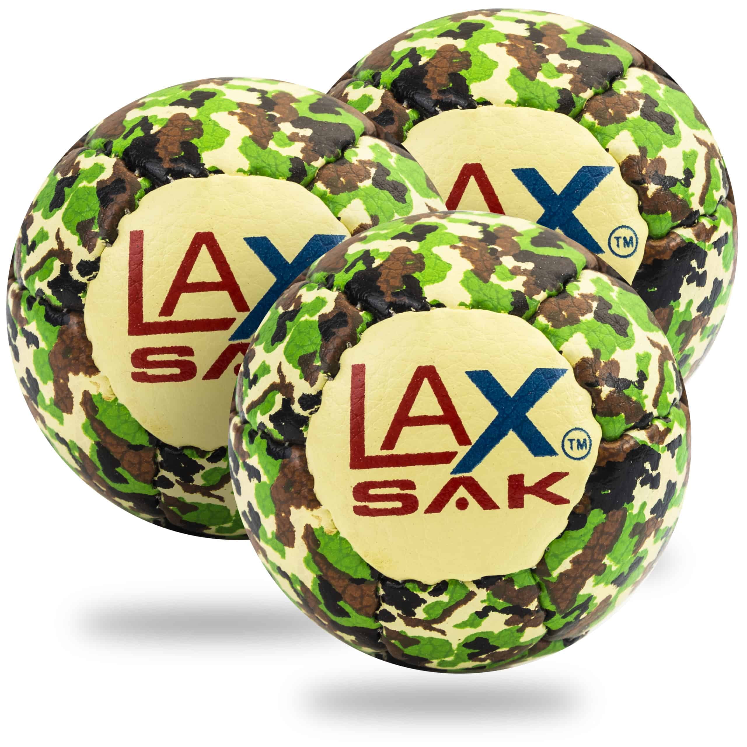 3 Pack Trad Camo Lax Sak Lacrosse Training Ball Same Weight & Size as