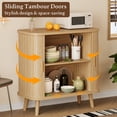 thumbnail image 4 of FANRAL 31.5" Wide Fluted Sideboard Buffet Cabinet with Sliding Door,Adjustable Shelves,Multi-Functional Storage Console for Kitchen Dining Room Living Room,Natural Oak Storage Cabinet, 4 of 6