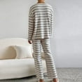 thumbnail image 7 of Vetsdori Womens Long Sleeve Pajamas Sets Stripe Lightweight Nightwear PJS Sleepwear Pants Holiday Pajamas for Women Soft, 7 of 7