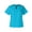 Turquoise_011, variant on Domuza Scrubs for Women Solid Color Nursing Tops V-Neck Short Sleeve Wrinkle-Free Workwear with Pockets Army Green S