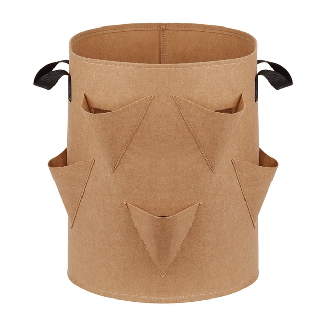 Garden Planting Grow Bag Visualization Pockets Flowerpots Breathable Nonwoven Fabric 3 Pcs Planter Pot With Handles