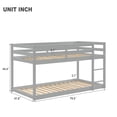 thumbnail image 7 of SESSLIFE Twin Over Twin Bunk Bed with Wood Frame and Ladder, Space-Saving Design, Gray, 7 of 7