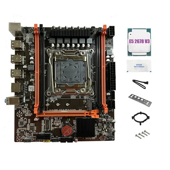 X99E Motherboard E5 2678 V3 CPU Thermal Grease Support 4XDDR4 RECC RAM PCIEX16 NVMe Gigabit LAN Card Desktop Motherboard