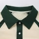 thumbnail image 4 of Blusa y camisa de manga corta con cuello vuelto para hombre, de algodón, con botones, informal, de color liso y bloques de color, con mangas raglán, 4 of 6