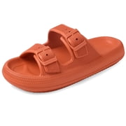 VONMAY Unisex Slides Sandals Thick Sole Pillow Sandals with Adjustable Double Buckle