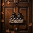 thumbnail image 5 of Lilixerw Halloween Skeleton Welcome Decoration, Dual Skeleton Figure Wall Plaque with Vintage Welcome Letter, for Porch, Entryway and Door Display, 7.87x5.90 inch, 5 of 5