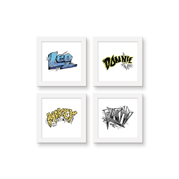 Gallery Pops Nickelodeon Teenage Mutant Ninja Turtles: Mutant Mayhem - Typography Wall Art Bundle (4-Pack)