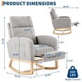 thumbnail image 7 of Towallmark Nursery Rocking Chair, Sherpa Upholstered Glider Rocker with Retractable Footrest, High Backrest Accent Chair for Breastfeeding Reading, Compact for Bedroom Living Room Apartments, Grey, 7 of 7
