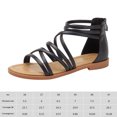 thumbnail image 2 of Sandalias de gladiador para mujer, sandalias planas con tiras y cremallera trasera para fiestas y vacaciones, 2 of 9