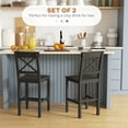 thumbnail image 4 of HOMCOM Counter Height Bar Stools Set of 2 with Cross Back and Footrest, 4 of 10