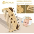 thumbnail image 2 of Baby Brush and Comb Set for Newborns and Toddlers - Wooden handle and natural soft goat bristles, Gentle cradle cap care, Baby massage and scalp brush, Ideal baby gift, Beech wood with cute bear, 2 of 7