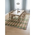 thumbnail image 4 of Handmade Wool Area Rug with Scalloped Edges, Modern Geometric Checkered Pattern, Soft Thick Carpet for Living Room Bedroom Kids Room, 9x12 ft, Green, 4 of 4