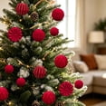 thumbnail image 2 of Flocked Christmas Ball Ornaments Set, Mixed Style Hanging Tree Decorations for Holiday Party Wedding Decor 18 Pack, 2 of 9