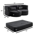 thumbnail image 2 of 79" 3-Layer Space-Saving Convertible Sleeper Sofa Bed, Boneless Loveseat Sofa with Teddy Velvet Fabric, Cloud Chaise Lounge Indoor with No Assembly for Small Spaces​, Black, 2 of 9