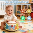thumbnail image 3 of Joycrown 7-in-1 Baby Activity Cube Drum with Music & Light , Montessori Learning Toys with 9 Sensory Shape Sorter,Christmas Birthday Shower Gifts for Toddler Kids Boys Girls Age 18 Months+(Blue), 3 of 10