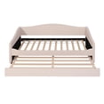 thumbnail image 3 of Twin Size Teddy Fleece Upholstered Daybed with Trundle Bed and LED Lights, Daybed Frame With Wooden Slats Support For Living Room, Bedroom, Apartment, Space Saving, No Box Spring Needed, Beige, 3 of 9