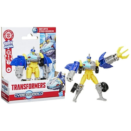 Transformers Toys CYBERWORLD Cyber Changers Sky-Byte Action Figure, 6
