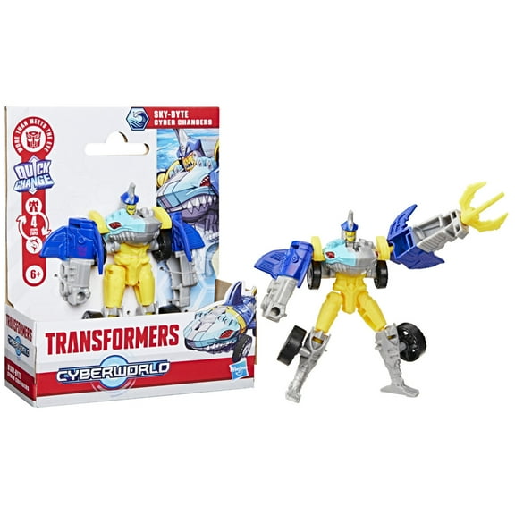 Transformers Toys CYBERWORLD Cyber Changers Sky-Byte Action Figure, 6 