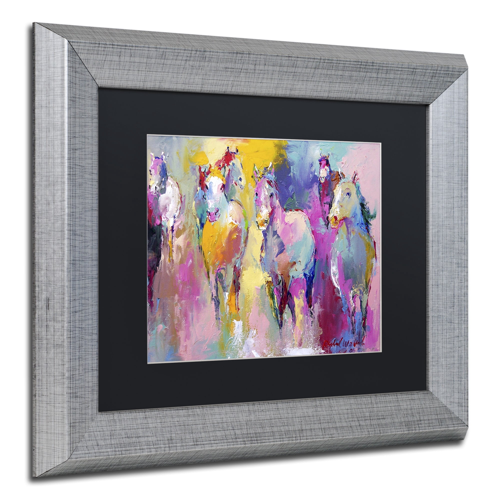 Richard Wallich 'Wild' Black Matted Framed Art