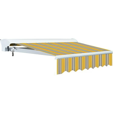 Advaning Luxury Series 12x10 ft. Manual Retractable Sunshade Awning - Sunny Yellow