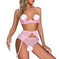 thumbnail image 2 of Gibobby Conjunto ropa interior mujer Lenceria Sexy Mujer Bikini Push Up Bustier Top + Braga Alta G String Clubwear Conjunto de Lencería(Rosa, G), 2 of 5