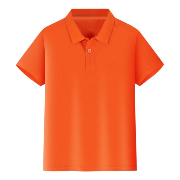 Ticikt Toddler Boys' School Uniform Short Sleeve Girls Polo Shirt Pullover Tops Summer Collared T-Shirt for Kids,Color:Orange,7-8 Years