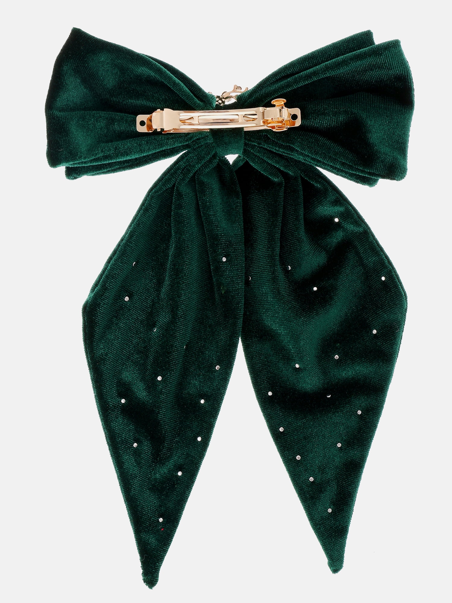 Way to Celebrate Women's Embellished Velvet Hair Bow, Green, 1 Piece