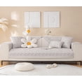thumbnail image 2 of Zhuge Cotton Quilted Embroidery Sectional Couch Cover Furniture Protector Cover-35.4*70.8inch,Grey, 2 of 5