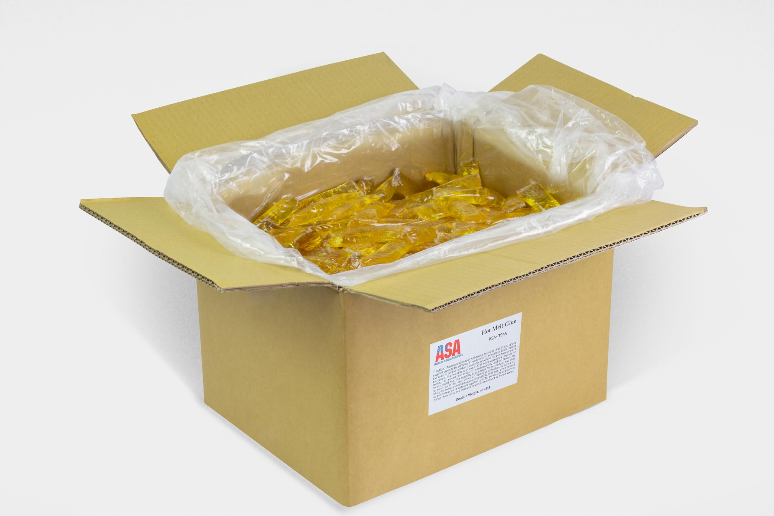 ASA High Strength Hot Melt Adhesive for Plastic, Furniture, Packaging & Construction, 35 lbs